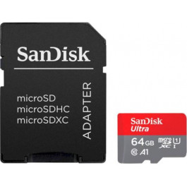   SanDisk 64 GB microSDXC UHS-I U1 A1 Class 10 Ultra (SDSQUAB-064G-GN6IA)