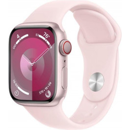   Apple Watch Series 9 GPS + Cellular 45mm Pink Aluminum Case w. Light Pink Sport Band - M/L (MRML3)