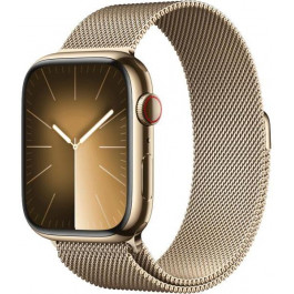   Apple Watch Series 9 GPS + Cellular 41mm Gold S. Steel Case w. Gold Milanese Loop (MRJ73)