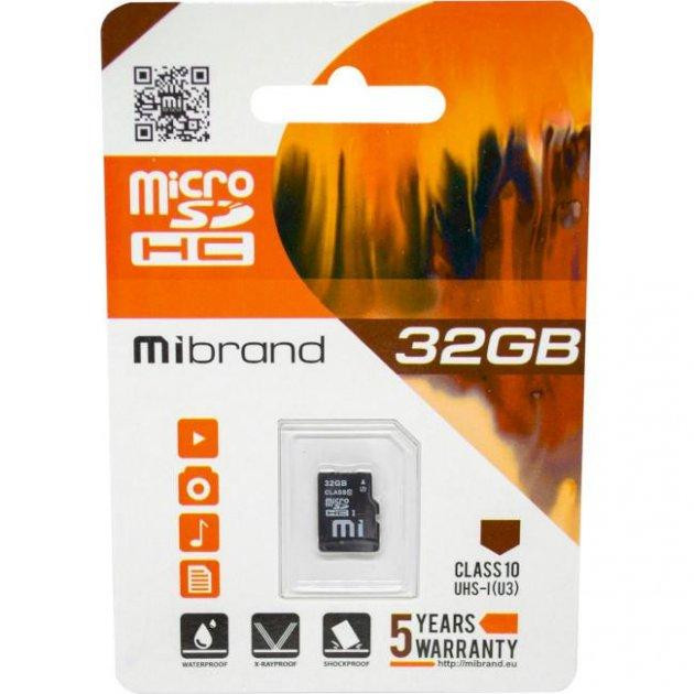 Mibrand 32 GB microSDHC Class 10 UHS-I (U3) MICDHU3/32GB - зображення 1