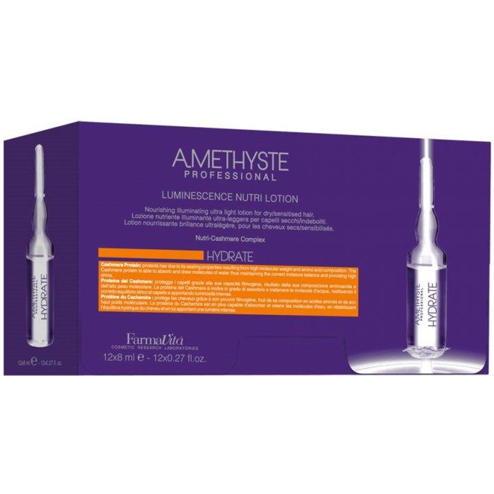 FarmaVita Лосьон в ампулах для волос  Amethyste Hydrate Luminescence Nutri Lotion Увлажняющий 8 мл x 12 шт (80 - зображення 1