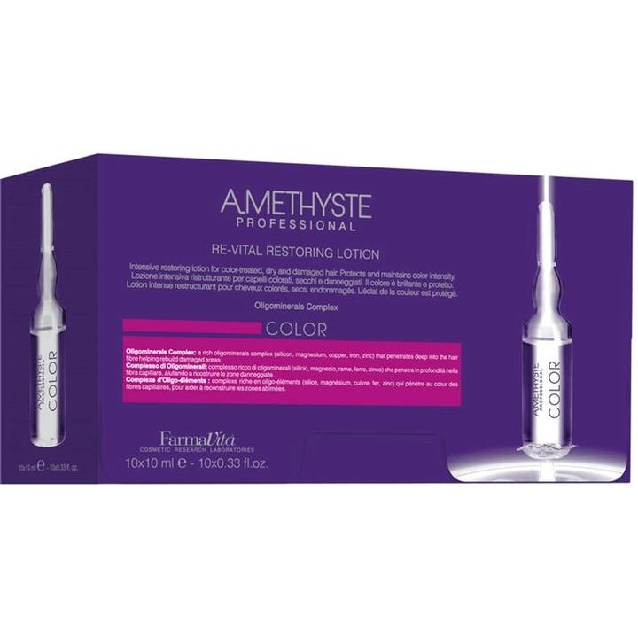 FarmaVita Лосьон в ампулах  Amethyste Color Revital Restoring Lotion для окрашенных волос 10 мл x 10 шт (80220 - зображення 1