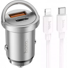   Hoco NZ10 Handy 1xUSB-C, 1xUSB-A, PD45W, QC3.0 Lightning cable Silver