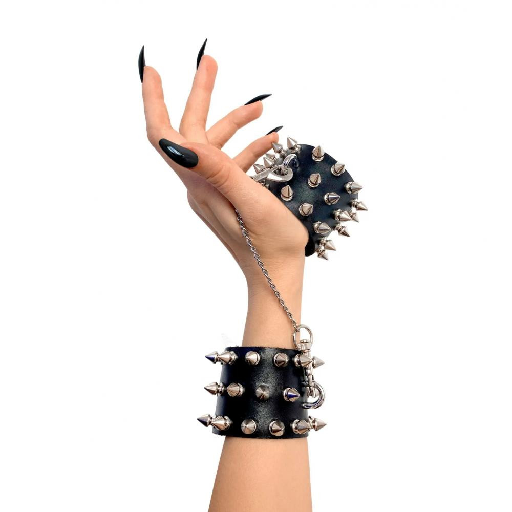 Art of Sex Rose Spiked Leather Handcuffs, натуральна шкіра (SO7654) - зображення 1