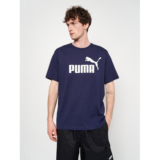 PUMA Футболка  Ess Logo Tee 58666606 S Peacoat (4063697405684) - зображення 1