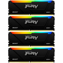   Kingston FURY 128 GB (4x32GB) DDR4 3600 MHz Beast RGB Black (KF436C18BB2AK4/128)