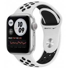   Apple Watch Nike Series 6 GPS 40mm Silver Aluminum Case w. Pure Platinum/Black Nike Sport B. (M00T3)