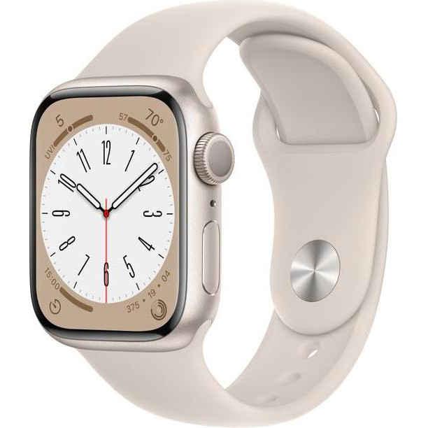 Apple Watch Series 8 GPS + Cellular 45mm Starlight Aluminum Case w. Starlight S. Band - M/L (MNVQ3) - зображення 1