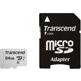   Transcend 64 GB microSDXC UHS-I 300S + SD Adapter TS64GUSD300S-A