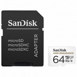   SanDisk 64 GB microSDXC High Endurance UHS-I U3 V30 + SD adapter SDSQQNR-064G-GN6IA