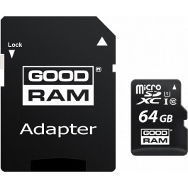   GOODRAM 64 GB microSDXC class 10 UHS-I + SD Adapter M1AA-0640R12