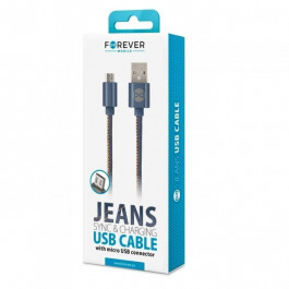   Forever Jeans Cable USB For MicroUSB 2A 1M Blue (T_01627)