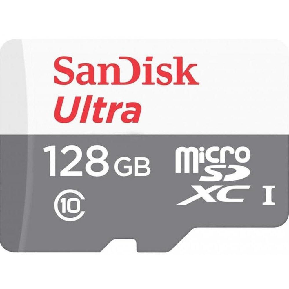 SanDisk 128 GB microSDHC UHS-I Ultra + SD adapter SDSQUNR-128G-GN3MA - зображення 1