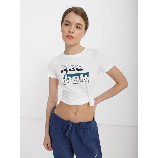 Reebok Футболка жіноча  Te Graphic Tee Reeb FK6742 S Біла (4062055228873) - зображення 1