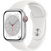 Apple Watch Series 8 GPS + Cellular 45mm Silver Aluminum Case with White S. Band (MP4J3) - зображення 2