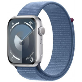   Apple Watch Series 9 GPS + Cellular 41mm Silver Alu. Case w. Winter Blue Sport Loop (MRHX3)