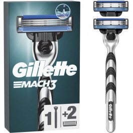   Gillette Станок для бритья мужской  Mach3 c 2 сменными картриджами (7702018020676)