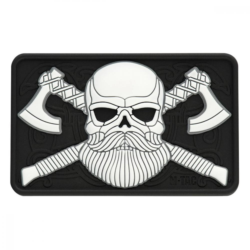 M-Tac Пластир  Bearded Skull 3D PVC - чорний/білий (51113236) - зображення 1