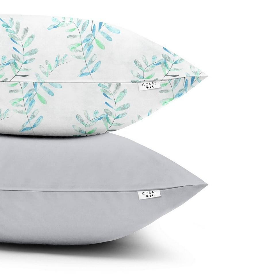 COSAS Набор наволочек FoliageMint Grey 50х70 2 шт (SetPillow_FoliageMint_Grey_50х70) (4822052050378) - зображення 1