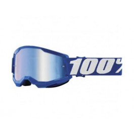   Ride 100% Детские мото очки 100% Strata 2 Youth Goggle Blue - Mirror Blue Lens, Mirror Lens