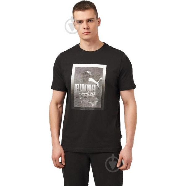 PUMA Чорна чоловіча футболка  GRAPHICS Photoprint Tee 680180/01 - зображення 1