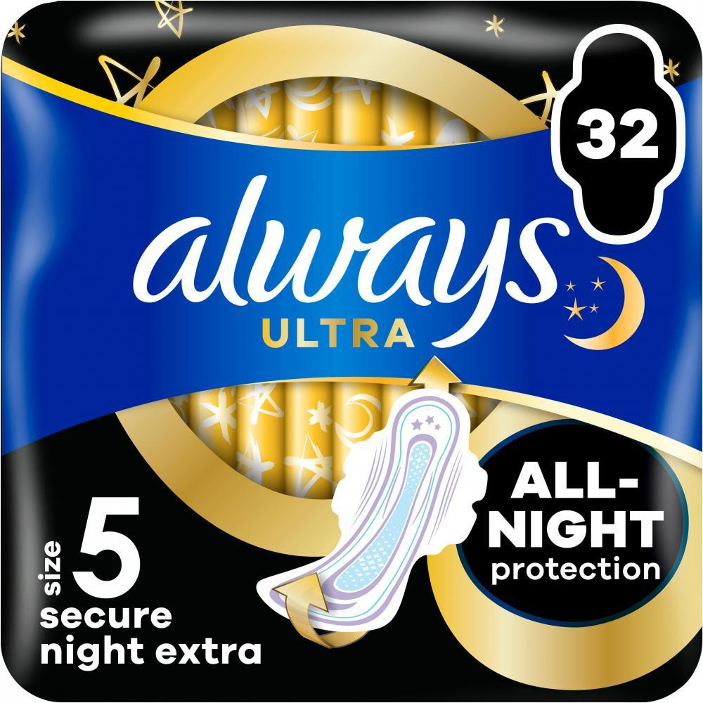 Always Гігієнічні прокладки  Ultra Secure Night Extra (Розмір 5) 32 шт. - зображення 1