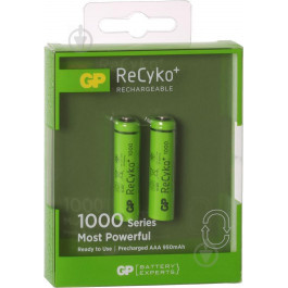   GP Batteries AAA 1000mAh NiMh 2шт ReCyko+ (GP100AAAHCE-2GBE2)