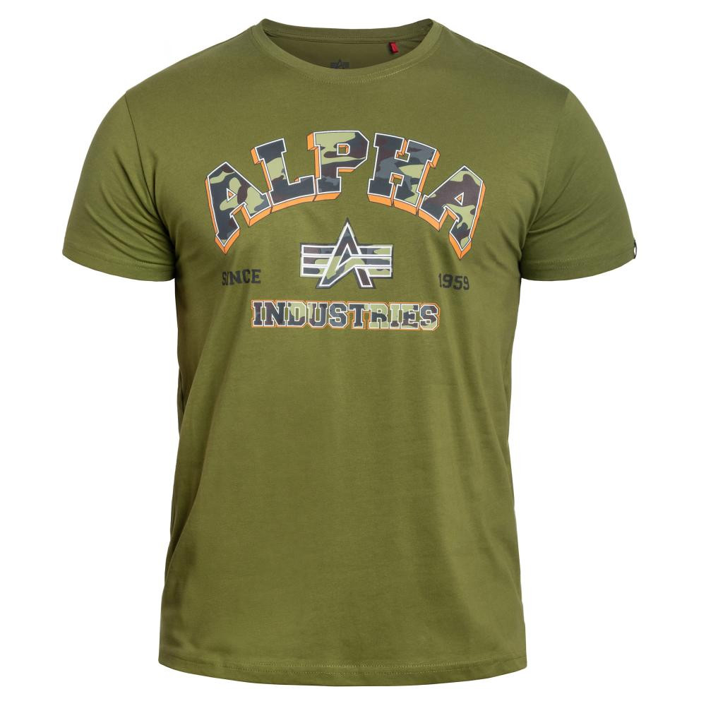 Alpha Industries Футболка T-shirt  College Camo - Moss Green L - зображення 1