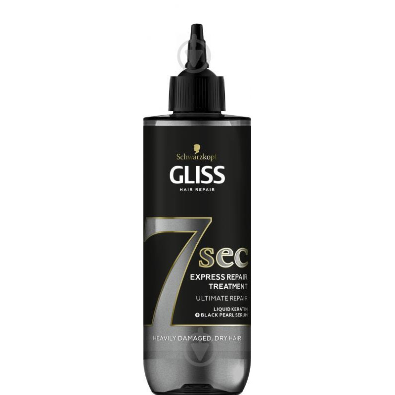 Gliss kur Експрес-маска Gliss Ultimate Repair 7 секунд, для сильно пошкодженого та сухого волосся, 200 мл - зображення 1