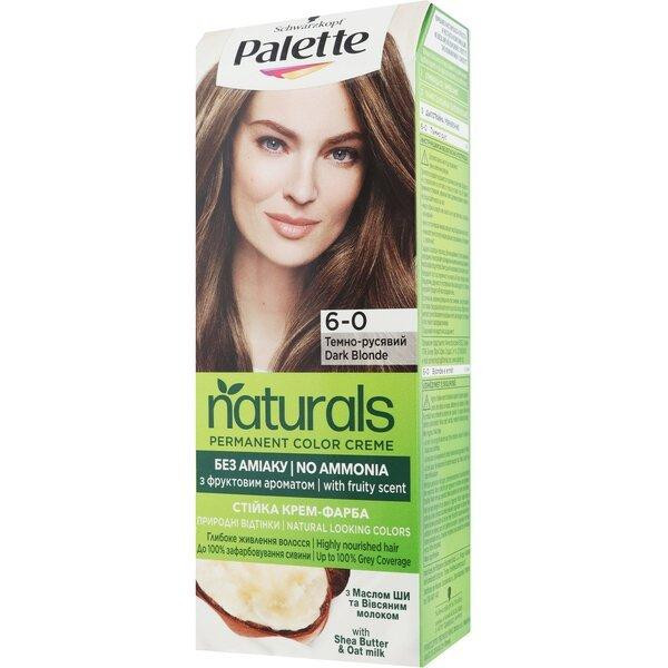 Palette Стойкая крем-краска для волос Schwarzkopf  Naturals без аммиака 6-0 Темно-русый 110 мл (383882417132 - зображення 1