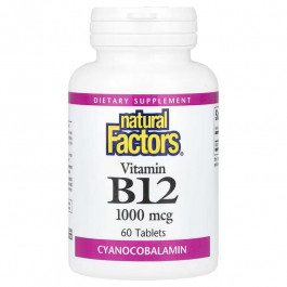   Natural Factors Vitamin B12, 1,000 mcg, 60 Tablets