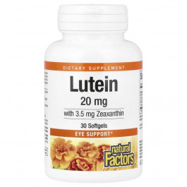   Natural Factors Lutein, 20 mg, 30 Softgels