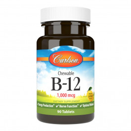   Carlson Labs Chewable Vitamin B-12, Lemon, 1,000 mcg, 90 Tablets