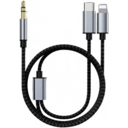   XoKo MH-232 AUX 3.5mm to USB Type-C/Lightning 1m Black (XK-MH-232)