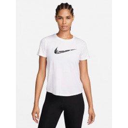   Nike Спортивна футболка жіноча  W Nk One Swsh Hbr Df Ss Top FN2618-100 S White/Black (196976166243)