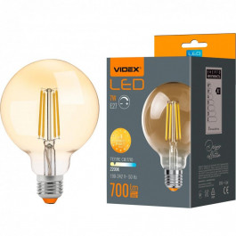   VIDEX LED Filament G95FAD 7W E27 2200K 220V бронза диммер (VL-G95FAD-07272)