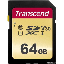   Transcend 64 GB SDXC UHS-I U3 500S TS64GSDC500S