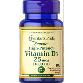   Puritan's Pride Vitamin D3 1000 IU 100 Softgels