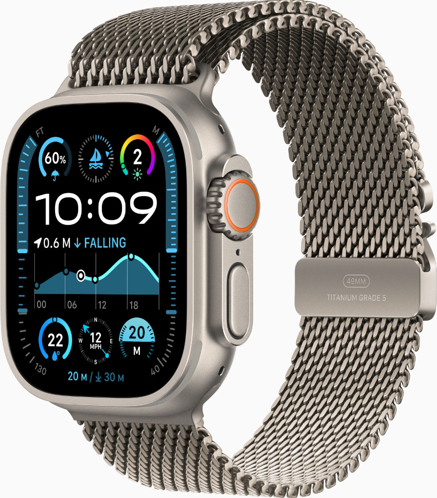 Apple Watch Ultra 2 GPS + Cellular 49mm Natural Titanium Case w. N. Titanium Milanese Loop - S (MX4M3) - зображення 1