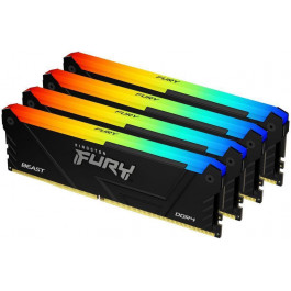   Kingston FURY 128 GB (4x32GB) DDR4 3200 MHz CL16 Beast RGB Black (KF432C16BB2AK4/128)