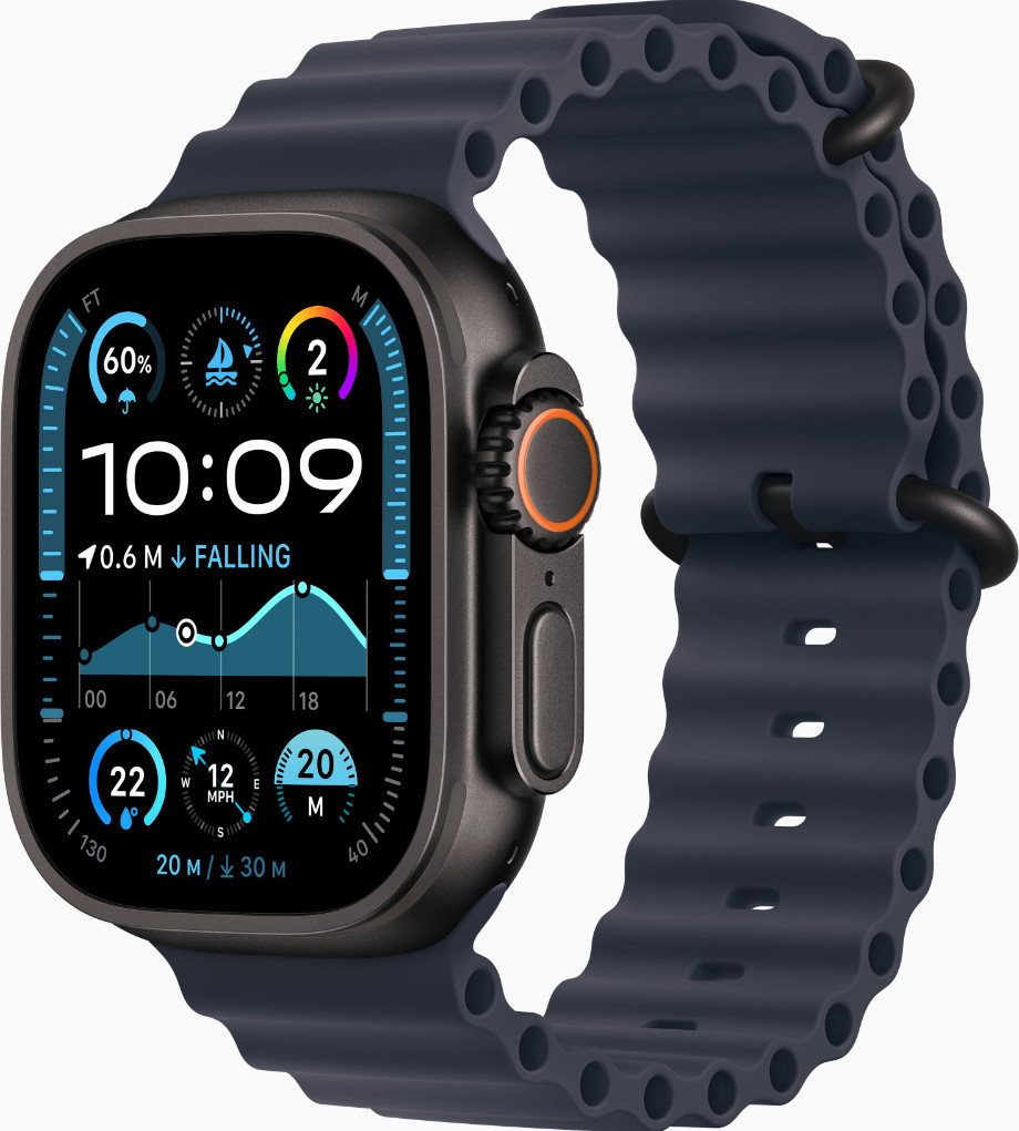 Apple Watch Ultra 2 GPS + Cellular 49mm Black Titanium Case w. Black Ocean Band (MX4P3) - зображення 1