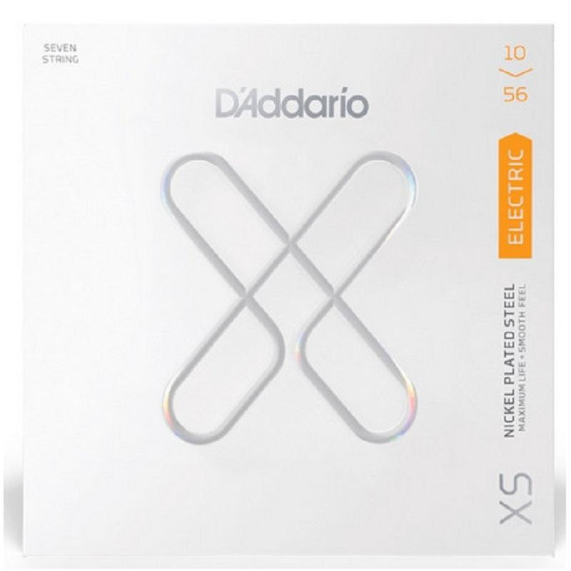 D'Addario XS Coated Electric Guitar Strings Regular Light 7-String (10-56) XSE1056 - зображення 1