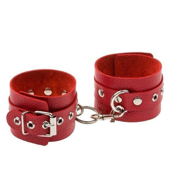 Slash Leather Double Fix Leg Cuffs, Red (SL281404) - зображення 1