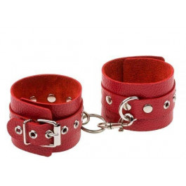   Slash Leather Double Fix Leg Cuffs, Red (SL281404)