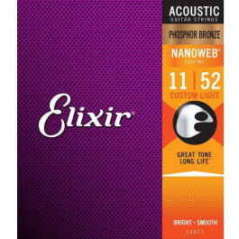   Elixir PB NW CL Nanoweb Phosphor Bronze Acoustic Custom Light 11/52 (16027)