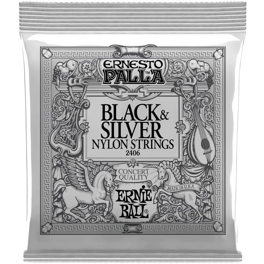 Ernie Ball P02406 Ernesto Palla Nylon Black & Silver Classical Guitar Strings - зображення 1