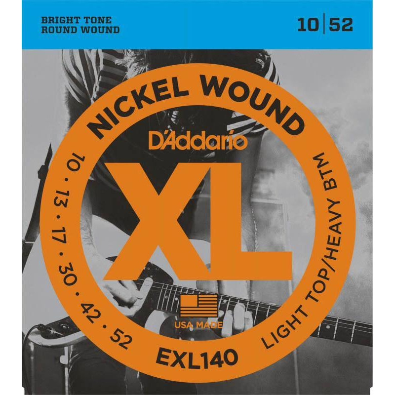 D'Addario EXL140 XL Nickel Wound Light Top / Heavy Bottom (10-52) - зображення 1