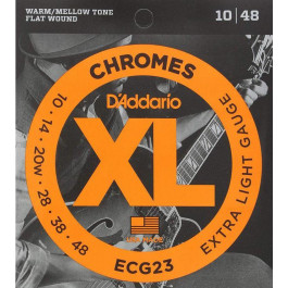   D'Addario ECG23 Chromes Flat Wound Extra Light Electric Strings 10/48