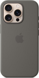   Apple iPhone 16 Pro Silicone Case with MagSafe - Stone Gray (MYYL3)