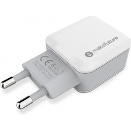   MakeFuture Dual USB Charger White (MCW-21WH)